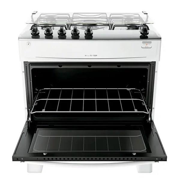 FOGAO ATLAS 5 BOCAS MONACO TOP GLASS BRANCO