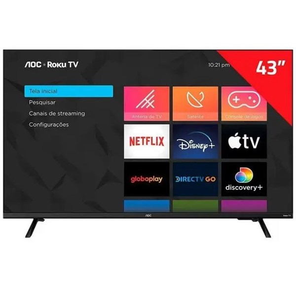 smart tv AOC 43  polegadas roku tv 
