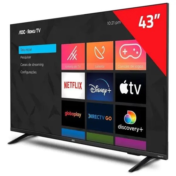 smart tv AOC 43  polegadas roku tv 