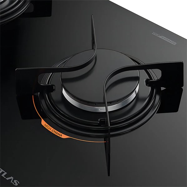 FOGAO 5B ATLAS UTOP COOKTOP TC GLASS MESA VIDRO 300001516 PRETO BIVOLT