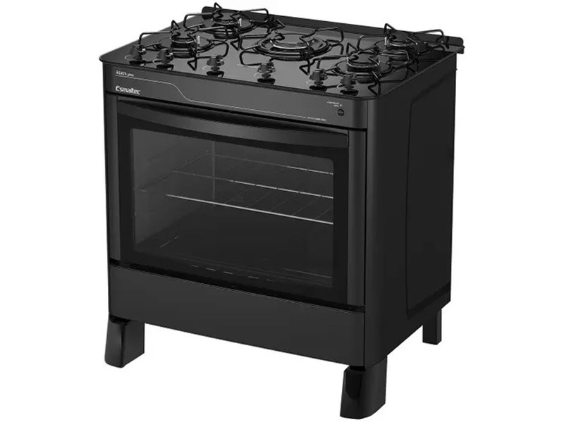 FOGAO 5B ESMALTEC AGATA GLASS MESA VIDRO 0104002095 PRETO