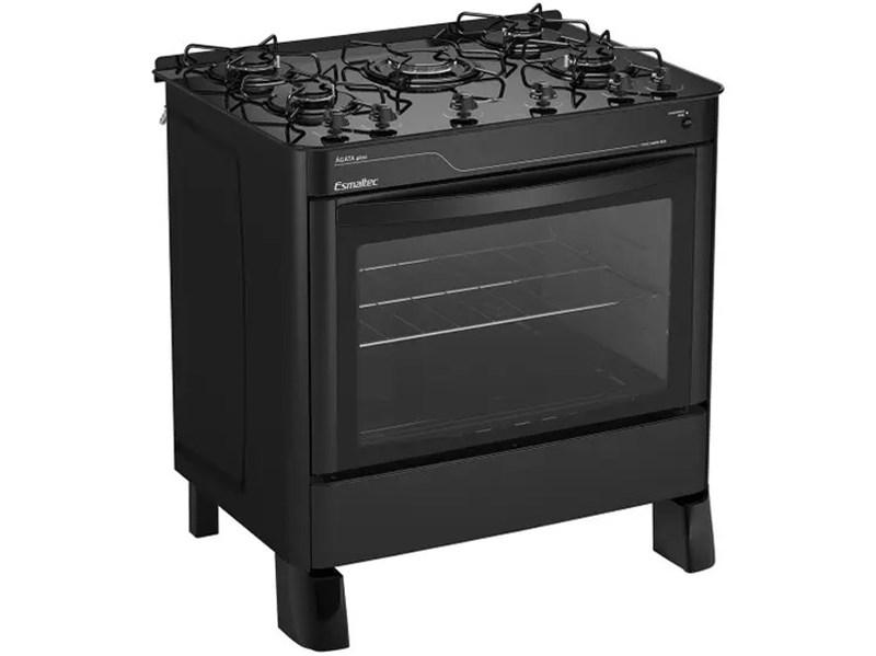 FOGAO 5B ESMALTEC AGATA GLASS MESA VIDRO 0104002095 PRETO