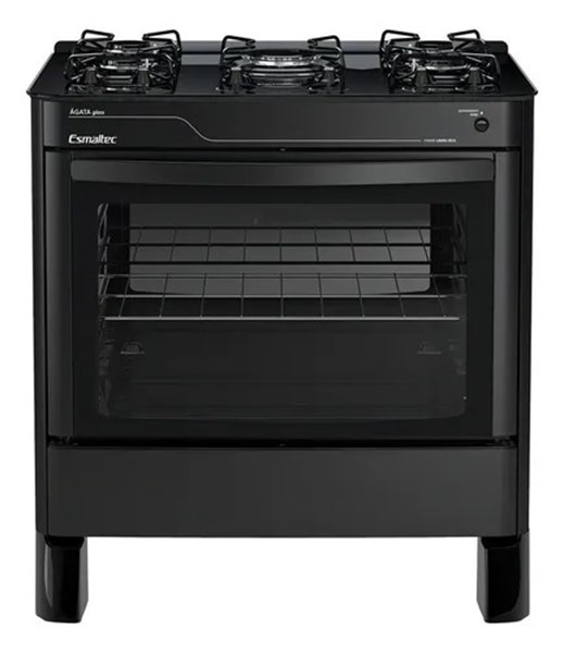FOGAO 5B ESMALTEC AGATA GLASS MESA VIDRO 0104002095 PRETO