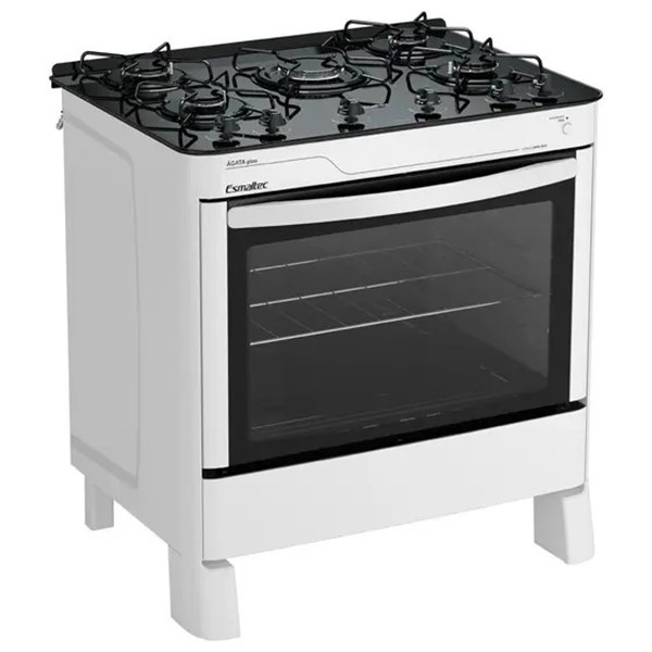 FOGAO 5B ESMALTEC AGATA GLASS BRANCO MESA VIDRO 
