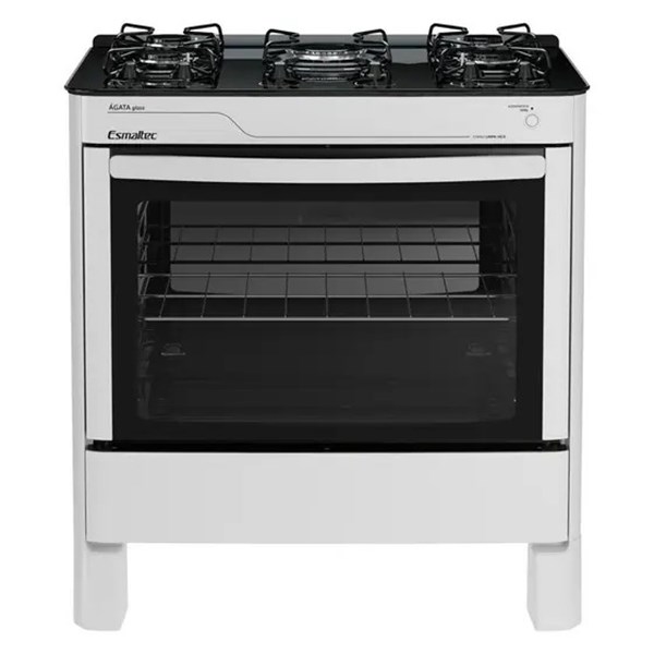 FOGAO 5B ESMALTEC AGATA GLASS BRANCO MESA VIDRO 