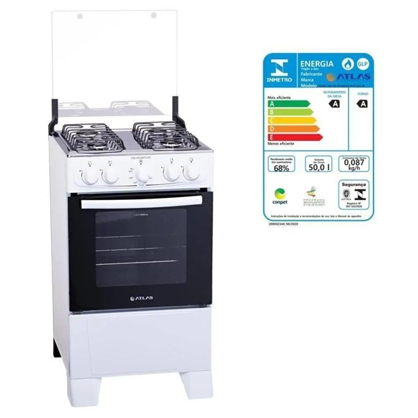 fogão gas q4 coliseum plus bco 20