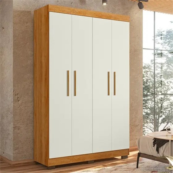 Guarda roupa  florida 4p e 4 gvts 100% mdf branco 
