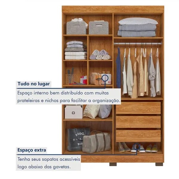 Guarda roupa  florida 4p e 4 gvts 100% mdf branco 