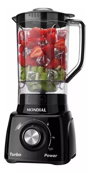 LIQUIDIFICADOR MONDIAL TURBO POWER 550WATTS PRETO 2,2L 127V 