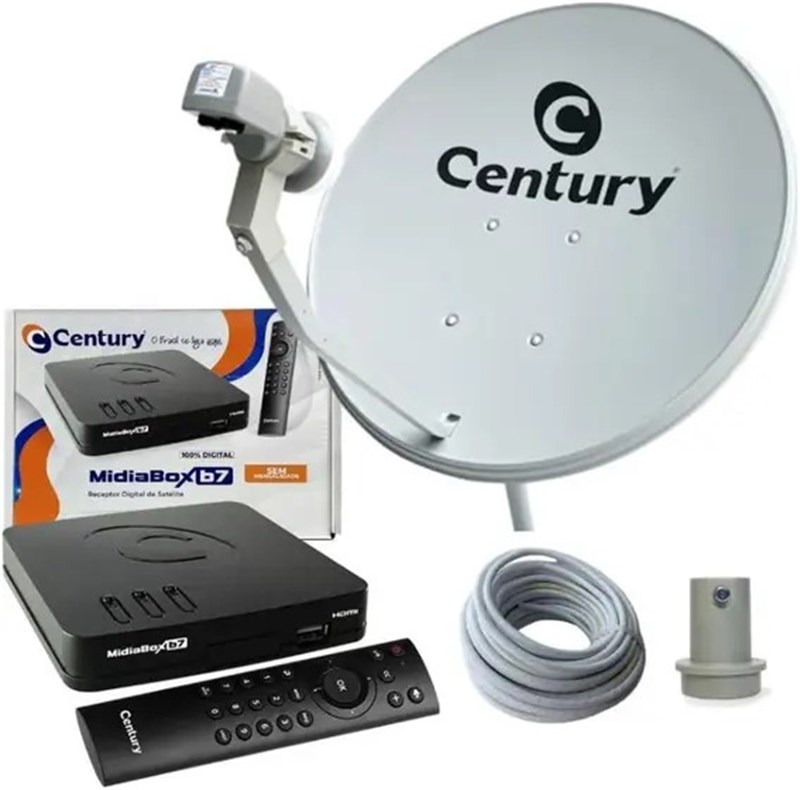 kit antena 60cm banda KU century +conversor lnbf monoponto multiteck