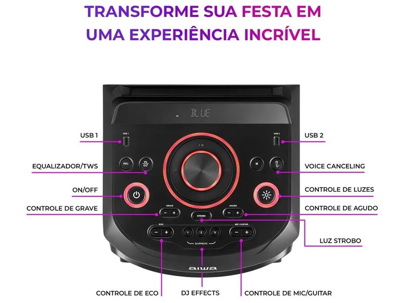 caixa amp aiwa torreaws-t2w 02 2300w