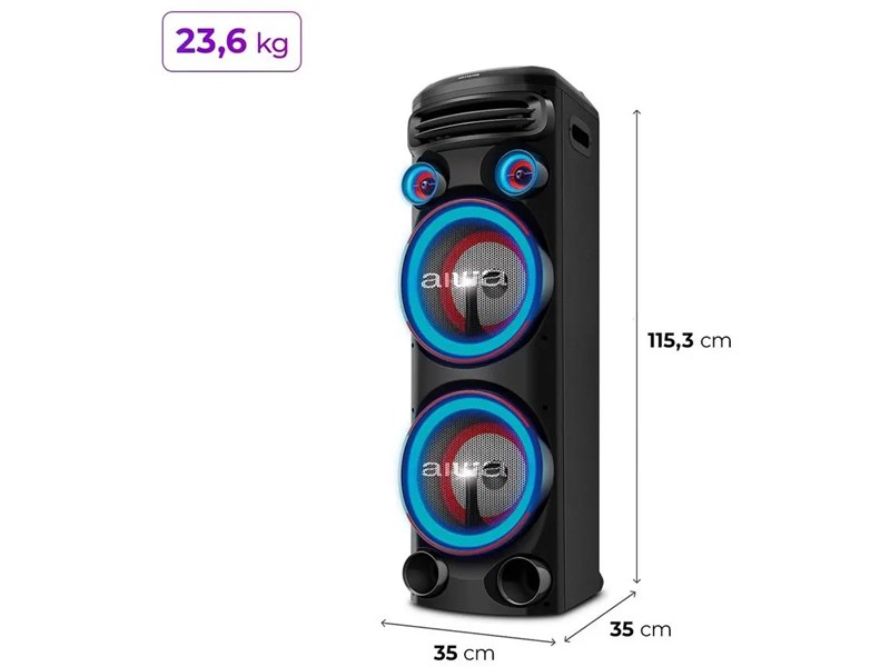 caixa amp aiwa torreaws-t2w 02 2300w