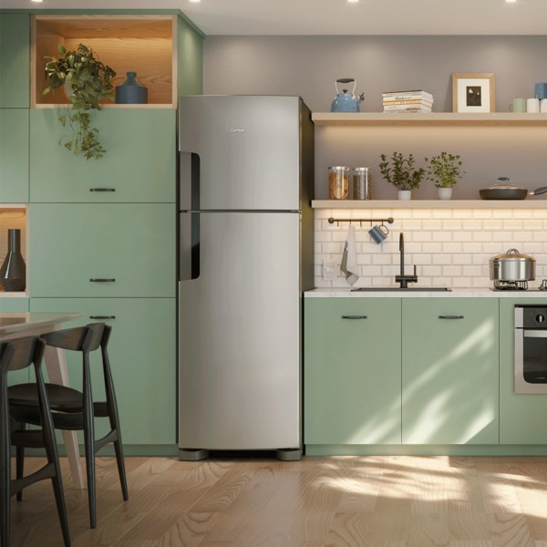 Refrigerador Consul Frost Free Duplex 386 litros com Altura Flex cor Inox - CRM44AK