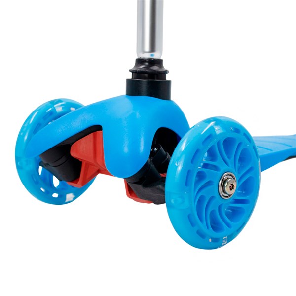 Patinete Regulável Infantil 3 Rodinhas Com Led Até 40kg Azul