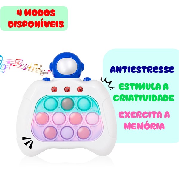 Brinquedo Pop It Eletrônico Mini Gamer Som Modelo:astronauta