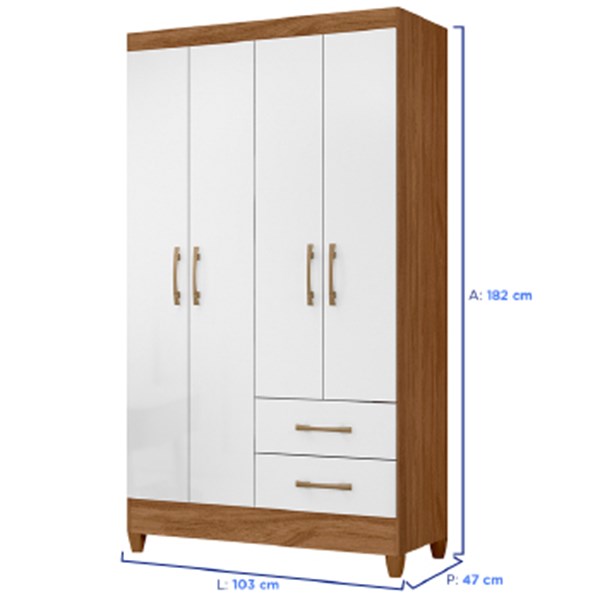 Roupeiro Moval Chile 4 Pts 2 Gvs - 126.952026.6 - PC / 2