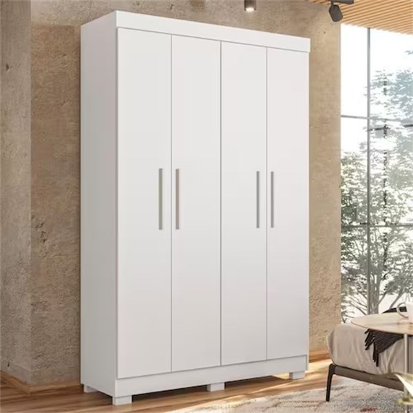 Guarda roupa  florida 4p e 4 gvts 100% mdf branco 
