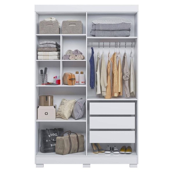 Guarda roupa  florida 4p e 4 gvts 100% mdf branco 