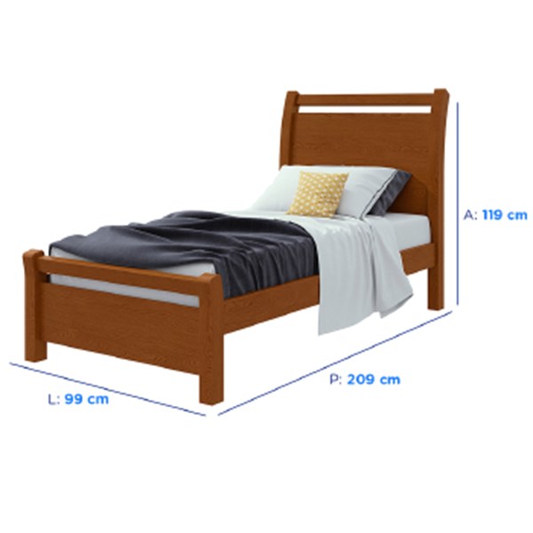 Cama Solteiro Lopas Reali 2,09x0,99m
