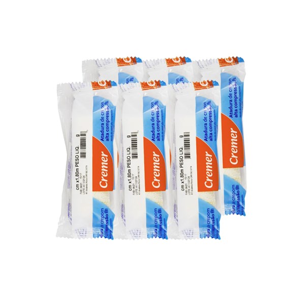 ATADURA CREPOM CYSNE CREMER 1,80M PCT COM 6 UND