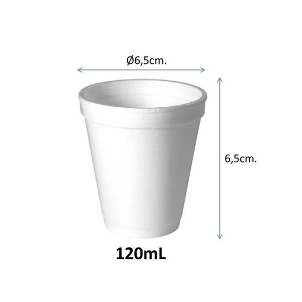 COPO TÉRMICO EPS BRANCO CAFÉ 120ML COPOBRAS PCT C/50 UND