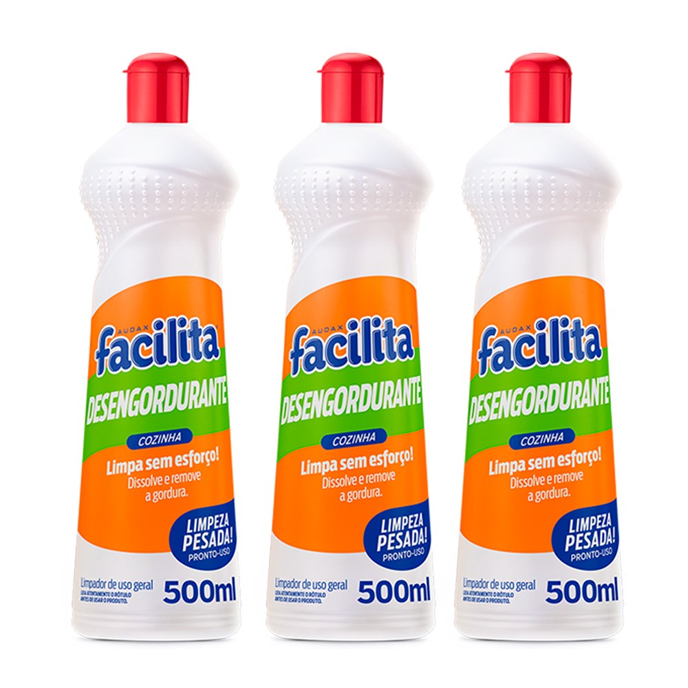 KIT C/3 DESENGORDURANTE LIMPEZA PESADA 500ML AUDAX | Alternativa Limpeza
