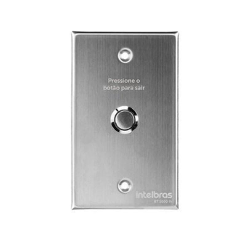 BOTAO DE SAIDA, INOX, INTELBRAS, EMBUTIR, BT 5000 IN