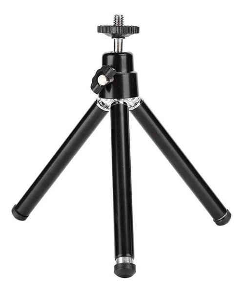 TRIPE DE MESA, PEQUENO, COMPACTO, PARA WEBCAM, PRETO