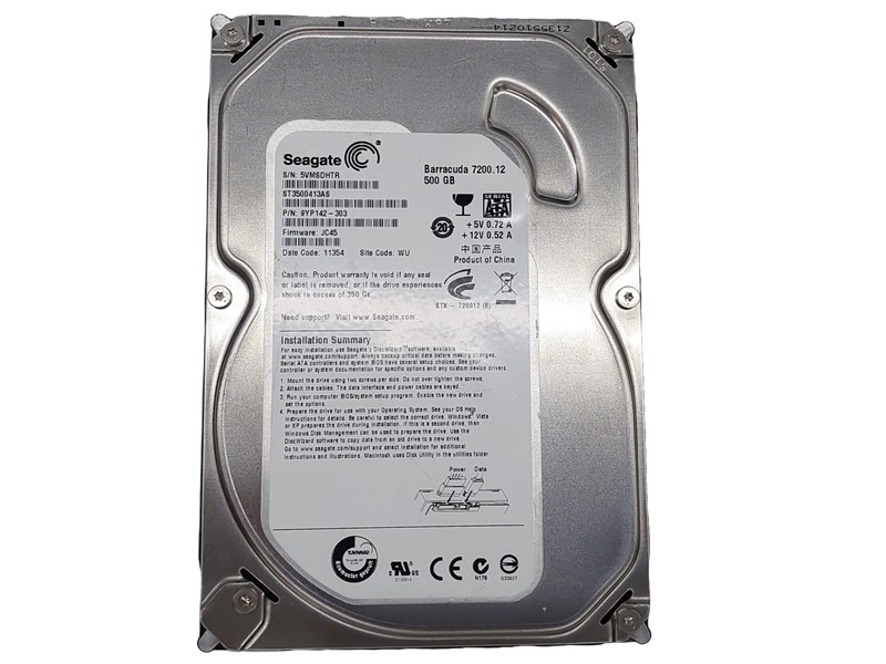 HDD SATA, SEAGATE, 500GB, 3.5", 7200RPM, ST3500413AS, SEMINOVO