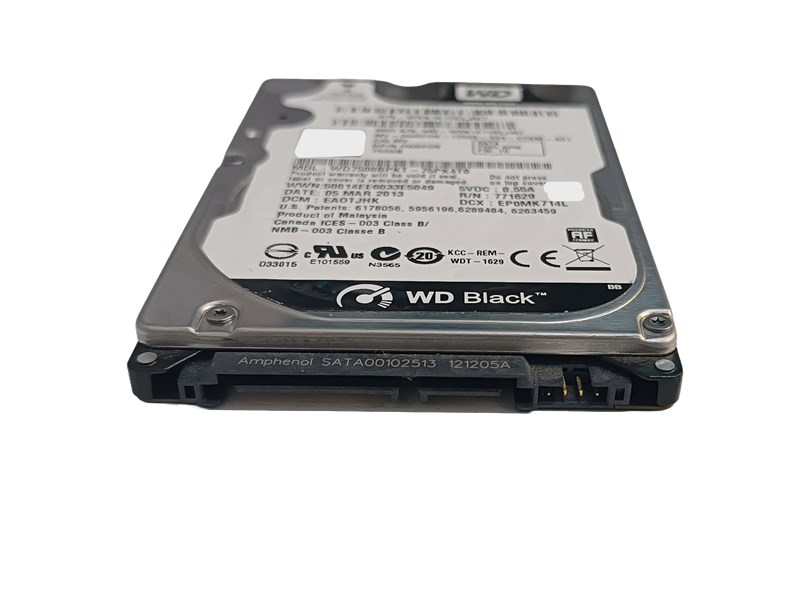 HDD SATA, WD BLACK, 750GB, 2.5", 7200RPM, WD7500BPKT, SEMINOVO