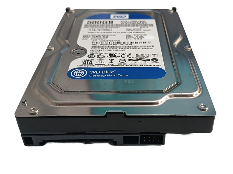 HDD SATA, WD BLUE, 500GB, 3.5", 7200RPM, WD5000AAKX, SEMINOVO