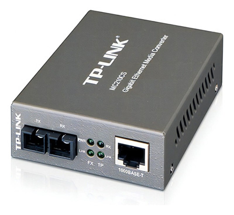 CONVERSOR DE MIDIA, FIBRA, TPLINK, SINGLE MODE, MC210CS