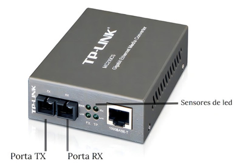 CONVERSOR DE MIDIA, FIBRA, TPLINK, SINGLE MODE, MC210CS