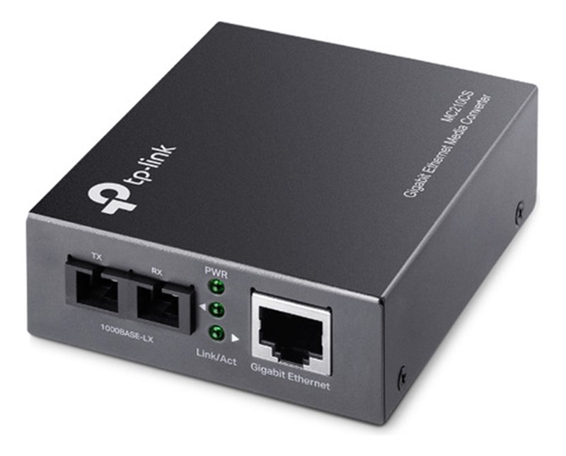 CONVERSOR DE MIDIA, FIBRA, TPLINK, SINGLE MODE, MC210CS
