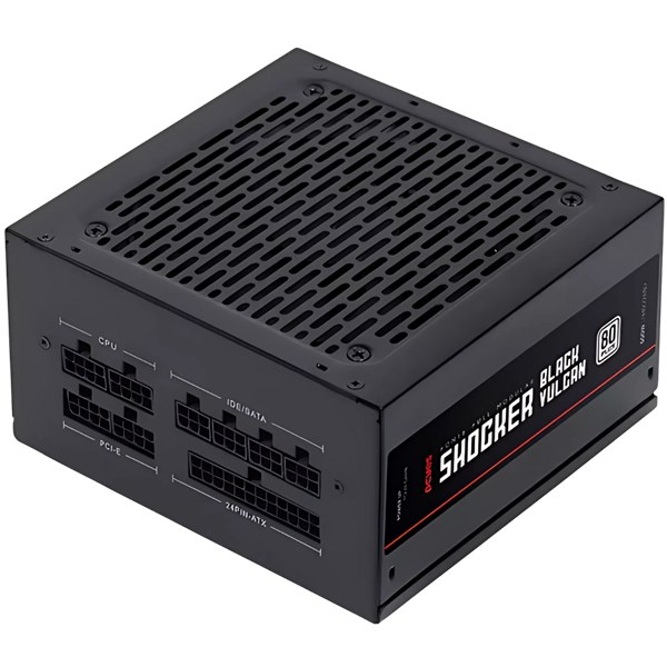FONTE DE ALIMENTAÇÃO 600W, 80 PLUS, PCYES, FULL- MODULAR, SHOCKER BLACK VULCAN, FM600WBV