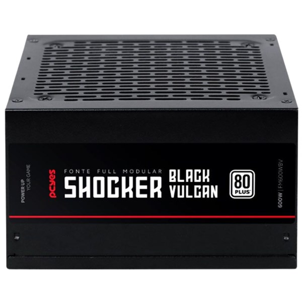 FONTE DE ALIMENTAÇÃO 500W, 80 PLUS, PCYES, FULL- MODULAR, SHOCKER BLACK VULCAN, FM500WBV