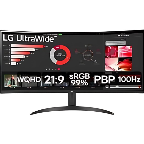 MONITOR LED 34", LG, ULTRAWIDE, CURVO, PRETO, WQHD, 34WR50QC-B