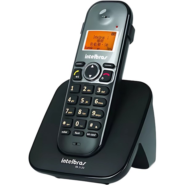 TELEFONE  ANALOGICO, SEM FIO, TS 5120, INTELBRAS, PRETO