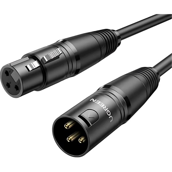 CABO XLR MACHO/FEMEA, UGREEN, PRETO, 3M