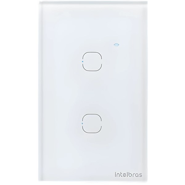 INTERRUPTOR TOUCH, INTELBRAS, SMART, WI-FI, 2 TECLAS, EWS 1002, BRANCO