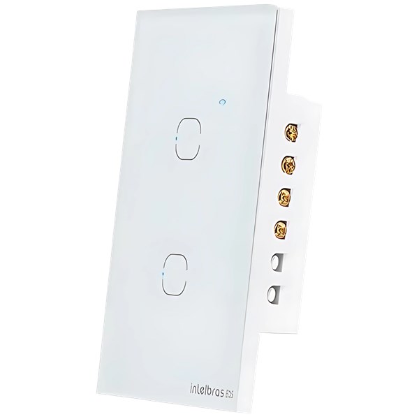INTERRUPTOR TOUCH, INTELBRAS, SMART, WI-FI, 2 TECLAS, EWS 1002, BRANCO