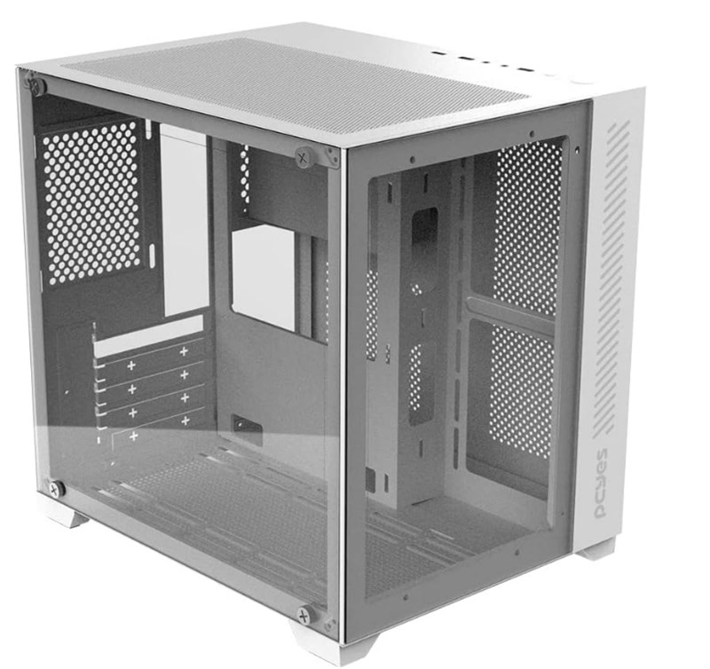 GABINETE GAMER, PCYES, FORCEFIELD WHITE GHOST, FRONTAL E LATERAL DE VIDRO, GFFWGP