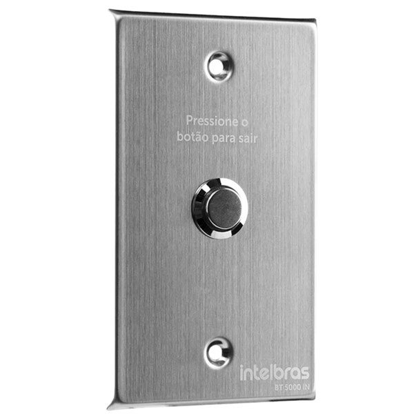 BOTAO DE SAIDA, INOX, INTELBRAS, EMBUTIR, BT 5000 IN