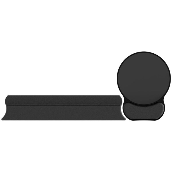 KIT MOUSE PAD + APOIO DE TECLADO ERGONOMICO, PRETO