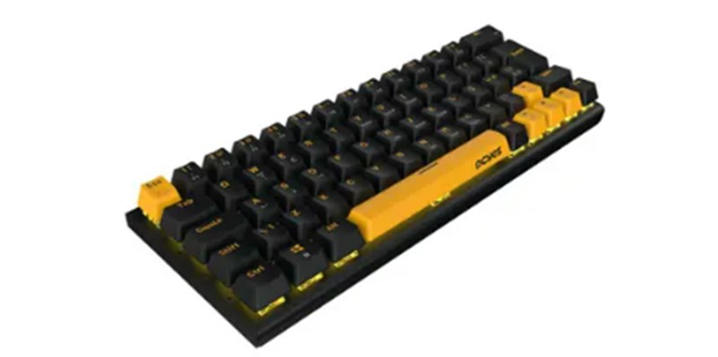 TECLADO MECANICO, PCYES, KUROMORI, KMVY60RD, PRETO E LARANJA