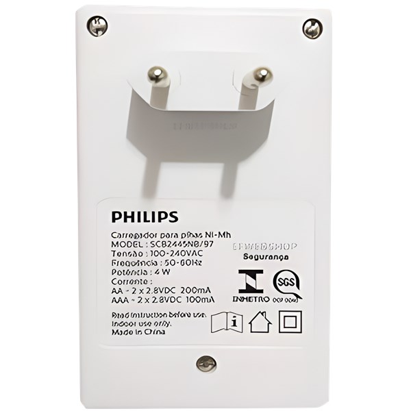 CARREGADOR DE PILHAS, PHILIPS, AA E AAA, BIVOLT