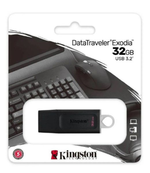 PENDRIVE, 32GB, KINGSTON, DATATRAVELER, USB 3.2, PONTA METALICA