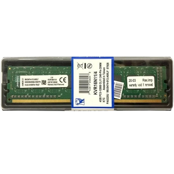MEMORIA DESKTOP, DDR3, 4GB, 12800 MHZ, KINGSTON, KVR16N11/4