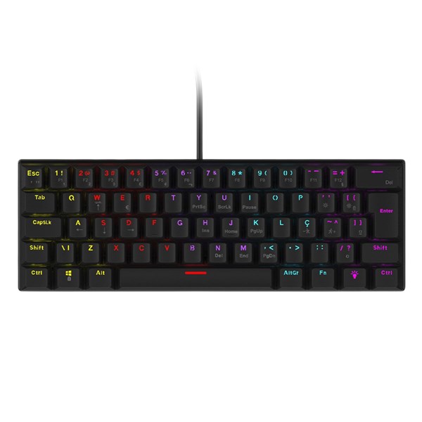 TECLADO MECANICO, VINIK, ANIHIBKRD, PRETO, LED COLORIDO