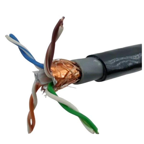 CABO CAT6E, EXTERNO, BLINDADO, AZUL